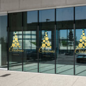 Autocollant Pour Fenêtre Script Gold Modern Christmas Tree