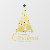 Autocollant Pour Fenêtre Script Gold Modern Christmas Tree (Feuille)