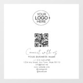 Autocollant Pour Fenêtre Script Simple Logo Code QR Promo Connectez-vous av (Feuille)