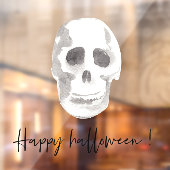 Autocollant Pour Fenêtre Scull effrayant noir et blanc |Bonne Halloween (Feuille 2)