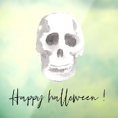 Autocollant Pour Fenêtre Scull effrayant noir et blanc |Bonne Halloween (Feuille 3)