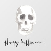 Autocollant Pour Fenêtre Scull effrayant noir et blanc |Bonne Halloween (Feuille)