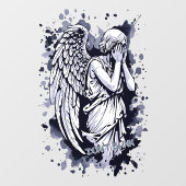 Autocollant Pour Fenêtre Sculpture d'un ange larmant - avec des éclaboussur (Feuille)