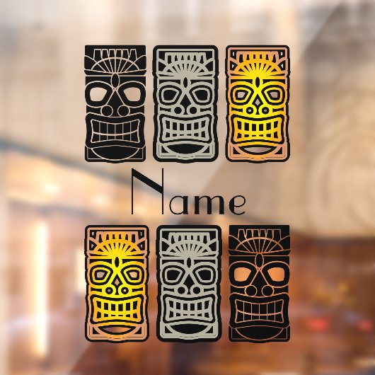 Autocollant Pour Fenêtre Sculptures Triple Tiki Thunder_Cove (Feuille 2)