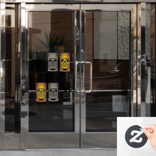 Autocollant Pour Fenêtre Sculptures Triple Tiki Thunder_Cove (Porte de bureau)