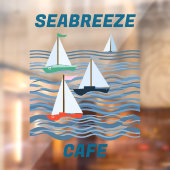 Autocollant Pour Fenêtre Seabreeze Café voiliers et vagues (Feuille 2)