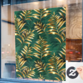 Autocollant Pour Fenêtre Seamless pattern with golden ferns (Fenêtre de café)