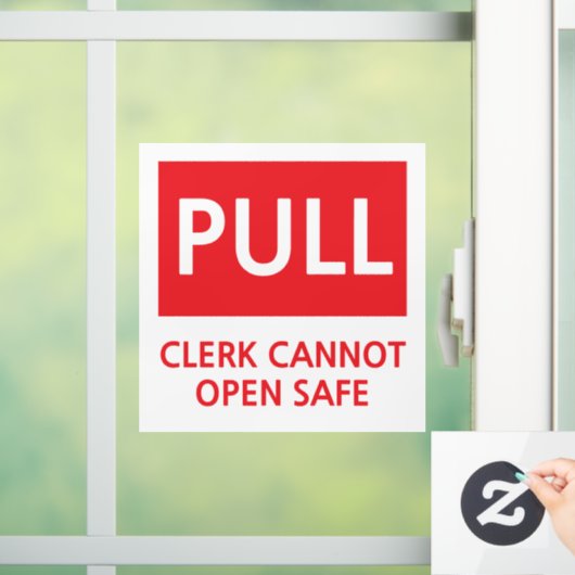 Autocollant Pour Fenêtre Security Pull Door Clerk Cannot Open Safe (Maison)