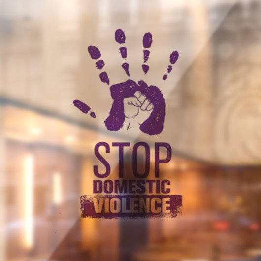 Autocollant Pour Fenêtre Sensibilisation à la violence domestique (Feuille 2)