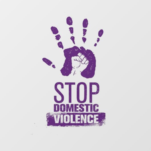 Autocollant Pour Fenêtre Sensibilisation à la violence domestique (Feuille)