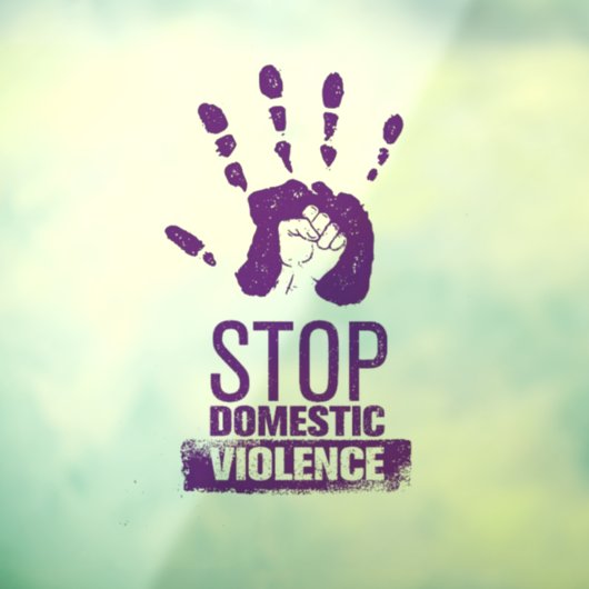 Autocollant Pour Fenêtre Sensibilisation à la violence domestique (Feuille 3)