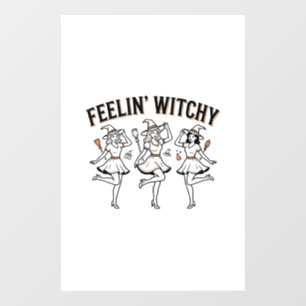 Autocollant Pour Fenêtre Sentiment Sorcière Rétro Sorcières Halloween