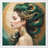 Autocollant Pour Fenêtre «Serelith» - Boucles de Jade Céleste (Feuille)