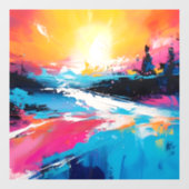 Autocollant Pour Fenêtre Sérénité radiante : Réflexions Abstraites sur le c (Feuille)