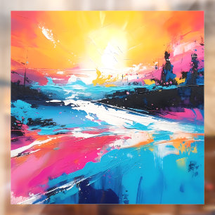 Autocollant Pour Fenêtre Sérénité radiante : Réflexions Abstraites sur le c