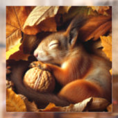 Autocollant Pour Fenêtre Serrure de fenêtre d'écureuil couchant (Feuille 2)