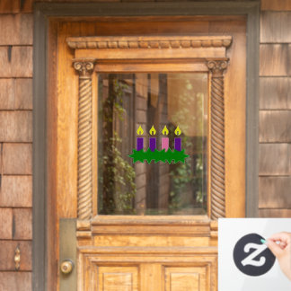 Autocollant Pour Fenêtre Serrure de la couronne de l'Avent et des flammes s