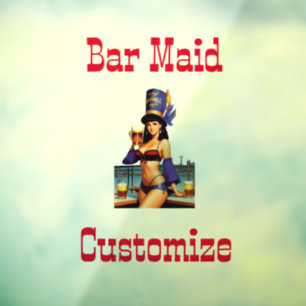 Autocollant Pour Fenêtre Serveuse de Bar Authentique Thunder_Cove
