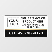 Autocollant Pour Fenêtre Service d'affaires en noir blanc pour ajouter un l (Feuille)