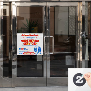 Autocollant Pour Fenêtre Service de réparation de chaussures drôle personna
