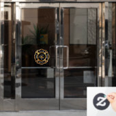 Autocollant Pour Fenêtre Service d'incendie Gold Maltese Cross Clouage de f (Porte de bureau)