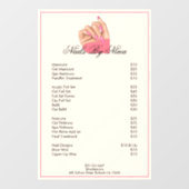 Autocollant Pour Fenêtre Service Tarifs Liste L Clou Artiste Beauté Salon (Feuille)