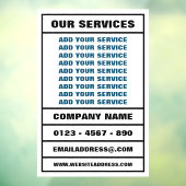 Autocollant Pour Fenêtre Services aux entreprises et informations (Feuille 3)