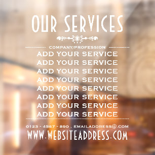 Autocollant Pour Fenêtre Services d'affaires décoratifs et information