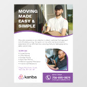 Autocollant Pour Fenêtre Services de déménagement personnalisés (Feuille)