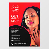 Autocollant Pour Fenêtre Services de salon Editable Custom Window Cling (Feuille)