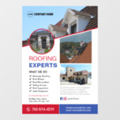 Autocollant Pour Fenêtre Services de Toiture Sur Mesure (Feuille)