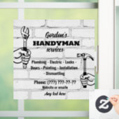 Autocollant Pour Fenêtre Services Handyman (Maison)