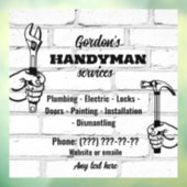 Autocollant Pour Fenêtre Services Handyman (Feuille 3)