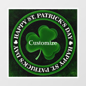 Autocollant Pour Fenêtre Shamrock noir/vert St Patrick's Day Irish Pride  (Feuille)