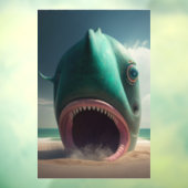 Autocollant Pour Fenêtre Shark sculpture on the beach (Feuille 3)