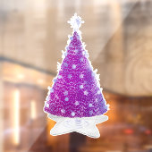 Autocollant Pour Fenêtre Shiny Pink Silver Christmas Tree Star Shape Rug (Feuille 2)