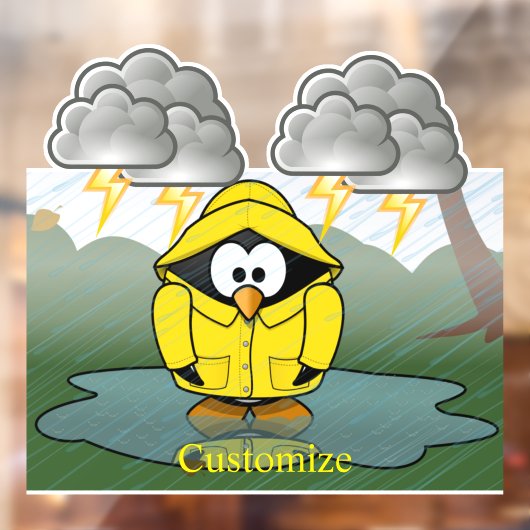 Autocollant Pour Fenêtre Shivering Rainy Day Penguin Thunder_Cove (Feuille 2)