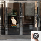 Autocollant Pour Fenêtre Siamese cat cartoon (Porte de bureau)