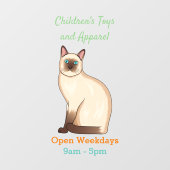 Autocollant Pour Fenêtre Siamese cat cartoon (Feuille)