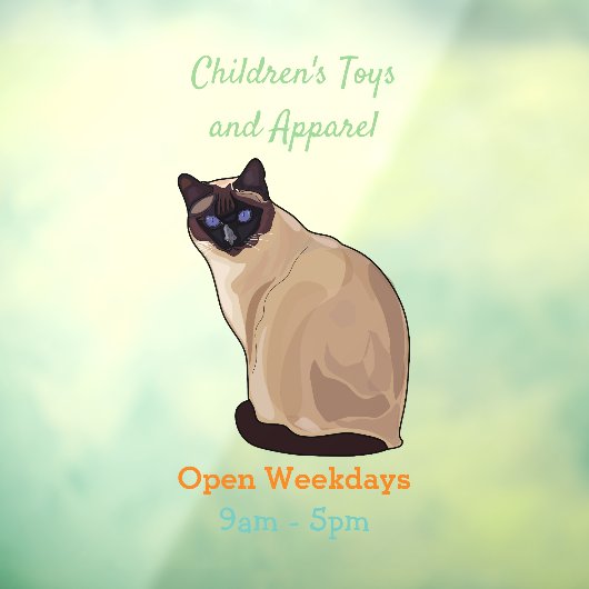 Autocollant Pour Fenêtre Siamese cat cartoon (Feuille 3)