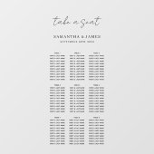 Autocollant Pour Fenêtre Sièges stylé Mariage Tableau de sièges (Feuille)