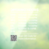 Autocollant Pour Fenêtre Signature des heures du magasin blanc avec fermetu (Feuille 3)