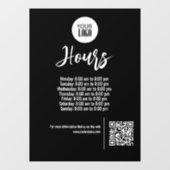 Autocollant Pour Fenêtre Signature du code QR des heures d'affaires (Feuille)