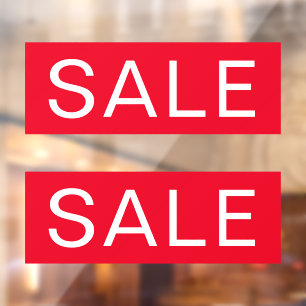 Autocollant Pour Fenêtre Signe de vente blanc rouge fenêtre clouer