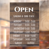 Autocollant Pour Fenêtre SIGNE D'OUVERTURE DU RESTAURANT Rustic Wood Busine (Feuille 2)