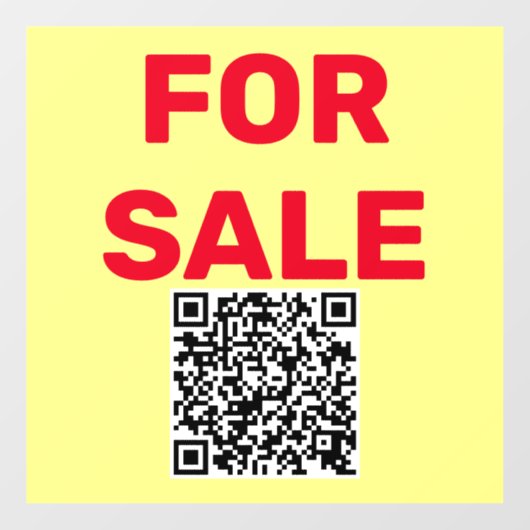 Autocollant Pour Fenêtre Signe Qr Code Pour Vente (Feuille)