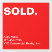 Autocollant Pour Fenêtre SIGNE VENDU Commerciale Immo Marketing Customisé (Feuille)