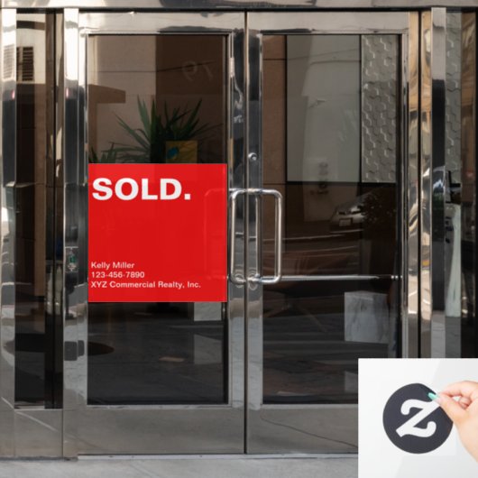 Autocollant Pour Fenêtre SIGNE VENDU Commerciale Immo Marketing Customisé (Porte de bureau)