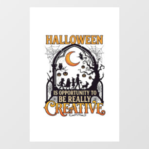 Autocollant Pour Fenêtre Silhouette Créatif Enfants Halloween Croissant De