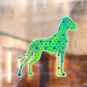 Autocollant Pour Fenêtre Silhouette de Grand Danois moderne vert